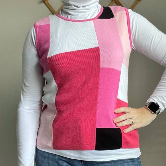 Vintage Designers Originals Color Block Vest Top Size Medium - Picture 1 of 9